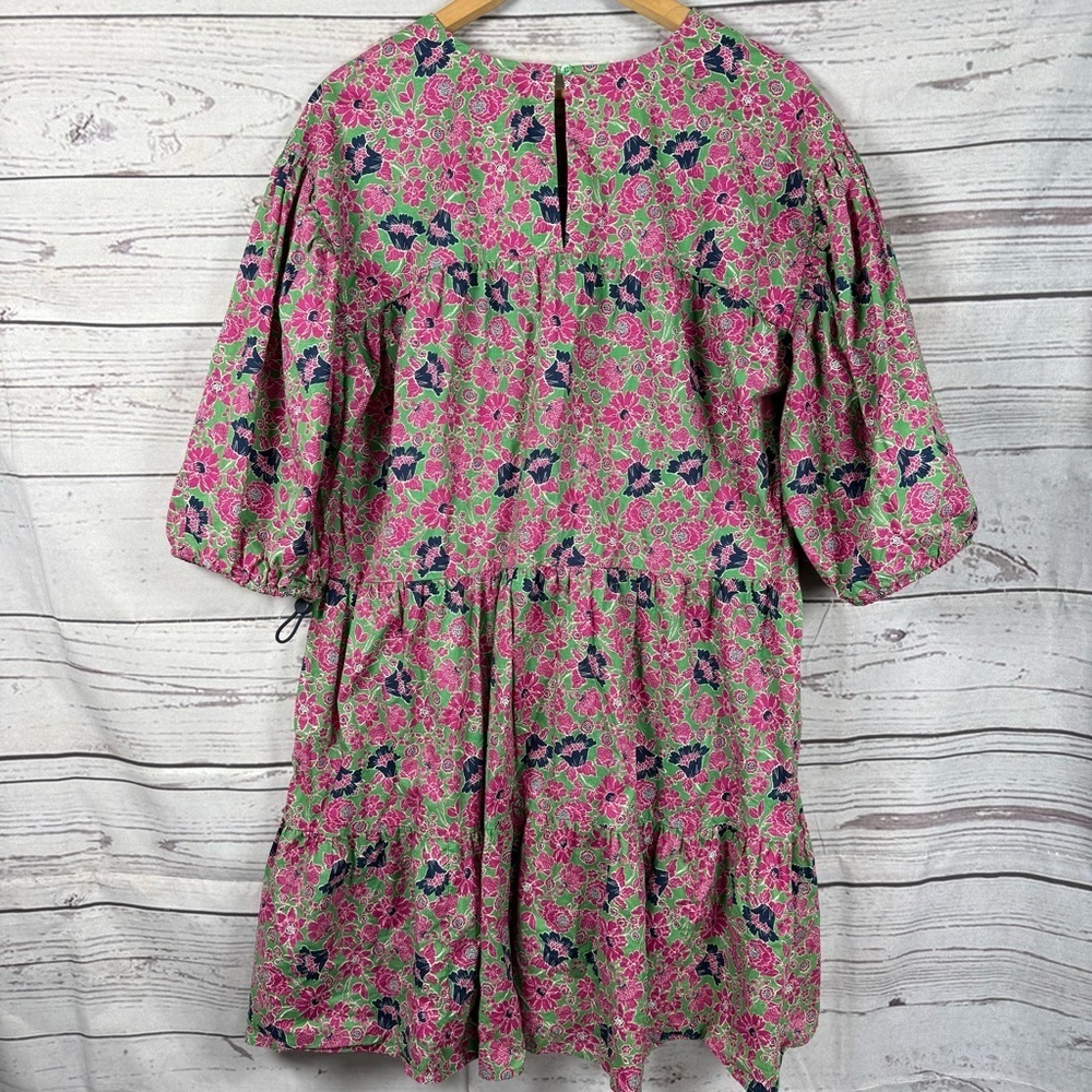 Anthropologie Sundry Ditzy Floral Cotton Dress Tiered Balloon Sleeve Size 1 (S) - Picture 8 of 11